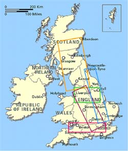 UK high speed rail development corridors