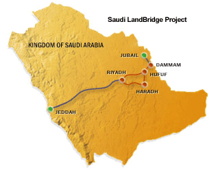 Saudi Landbridge railway map